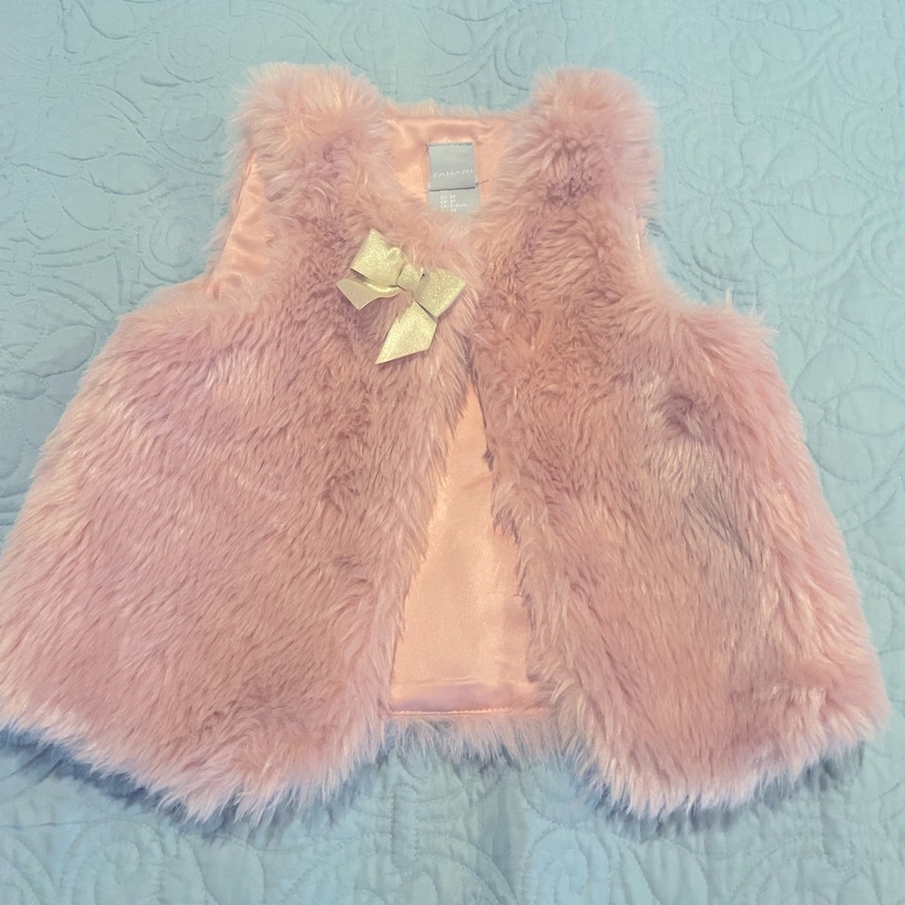 Girls Blush Fur Vest